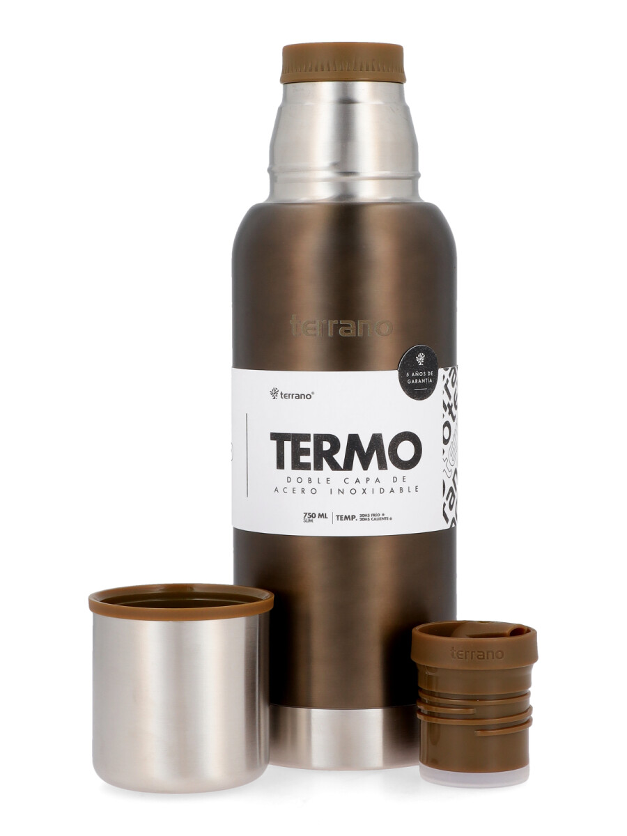 Termo Premium Slim 750ML. - Marrón Metalizado 