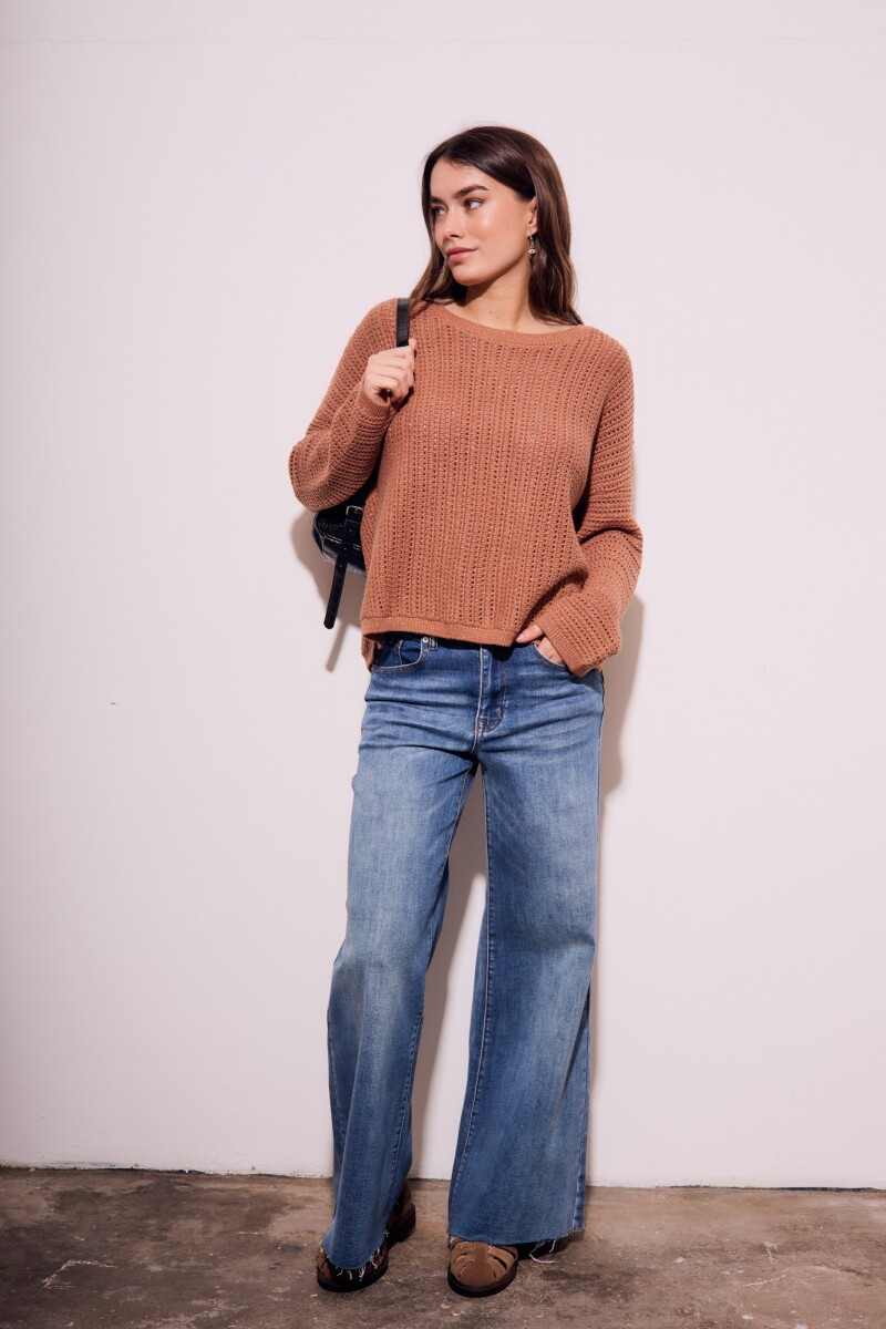 Sweater Texturado Lurex Mocha