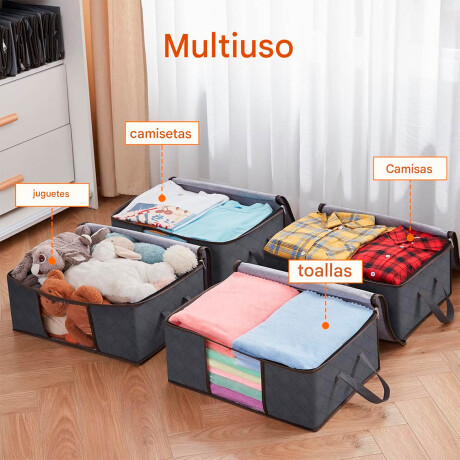Set X6 Bolsas Organizadoras Ropa Almacenamiento Caja Gris
