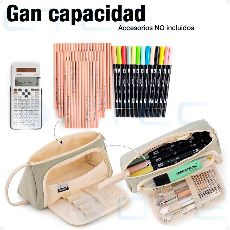Estuche Cartuchera para Lápices Estudiante Escolar Verde Claro