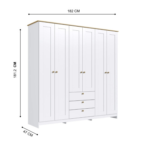 ROPERO 6 PUERTAS 3 CAJONES GUARDARROPA ARMARIO PLACARD CLOSET - LÍNEA AMERICANA ROPERO 6 PUERTAS 3 CAJONES GUARDARROPA ARMARIO PLACARD CLOSET - LÍNEA AMERICANA