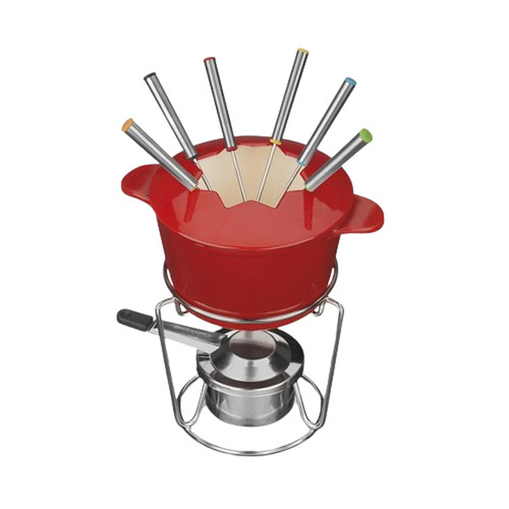 Cuisinart® JUEGO DE FONDUE DE HIERRO FUNDIDO ROJO N/A