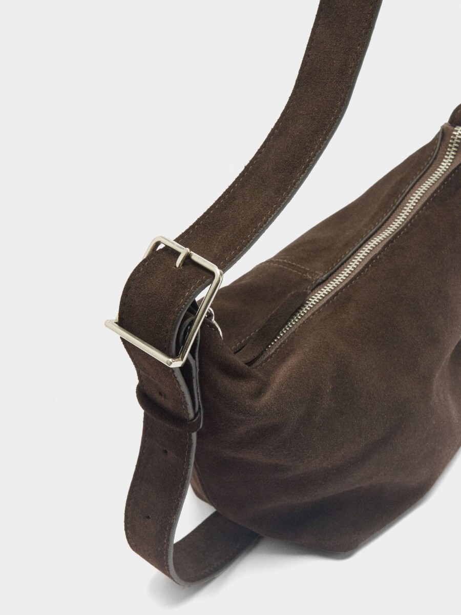Bolso Bandolera De Piel Lisa marron