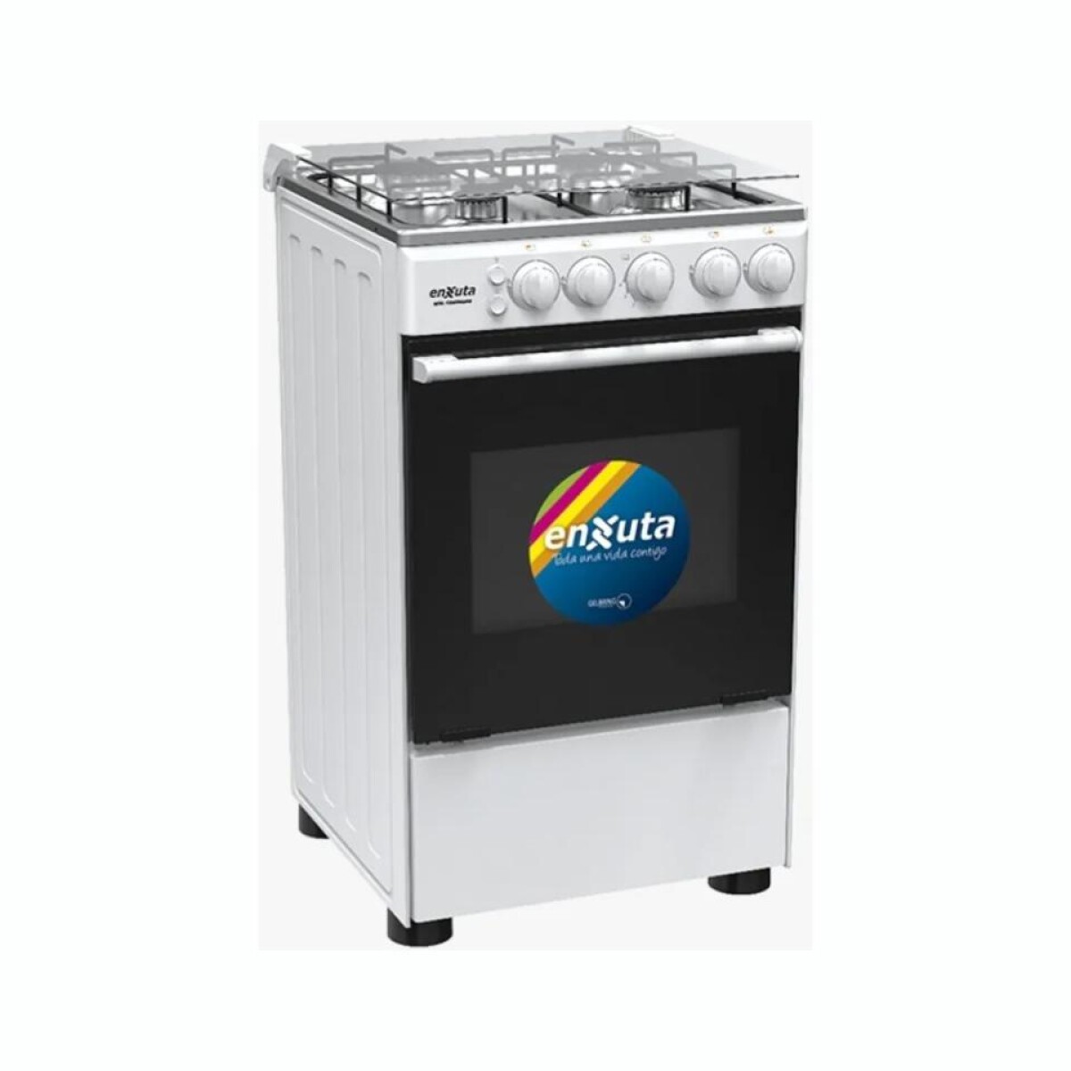Cocina ENXUTA CENX9504W A Gas Cuatro Hornallas Tapa De Vidrio 