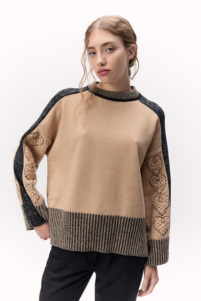 Sweater Cuore Camel