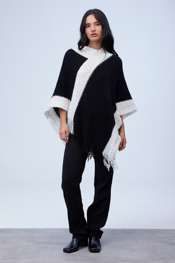 Poncho Brillo NEGRO/BLANCO