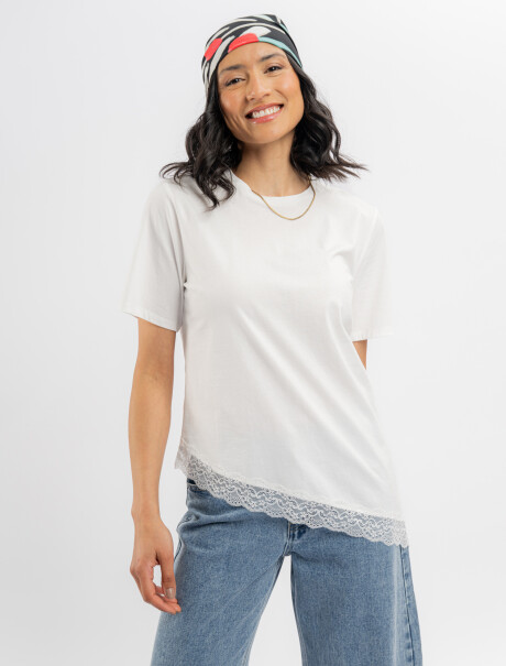 T-shirt con encaje Luma blanco