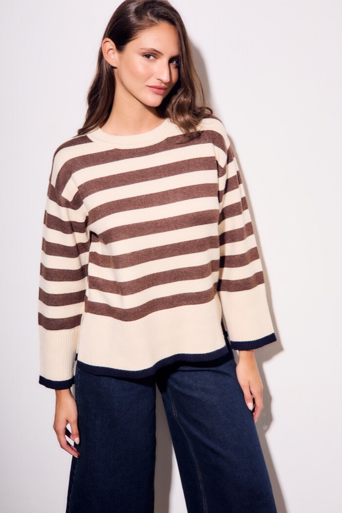 Sweater Rayado Marrón