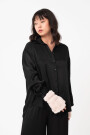 CAMISA DE TEJIDO ARRUGADO Negro