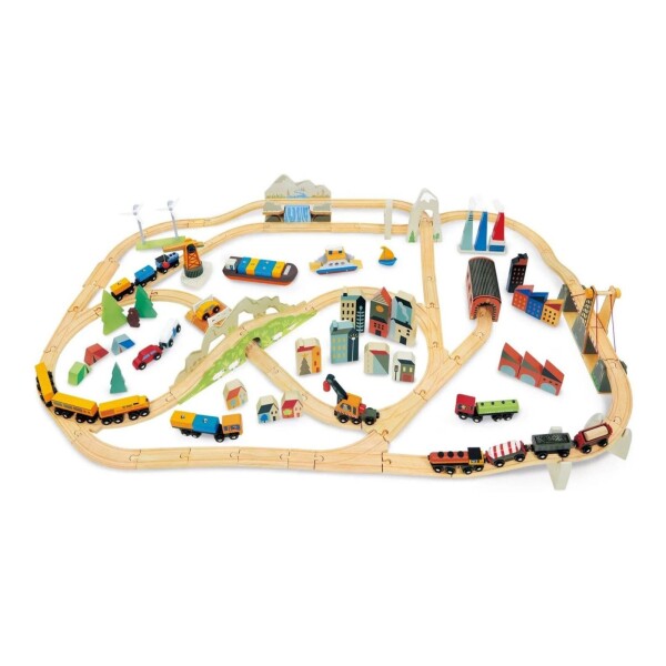 Juguete Pista De Tren Panoramica Tender Leaf Madera Infantil Juguete Pista De Tren Panoramica Tender Leaf Madera Infantil