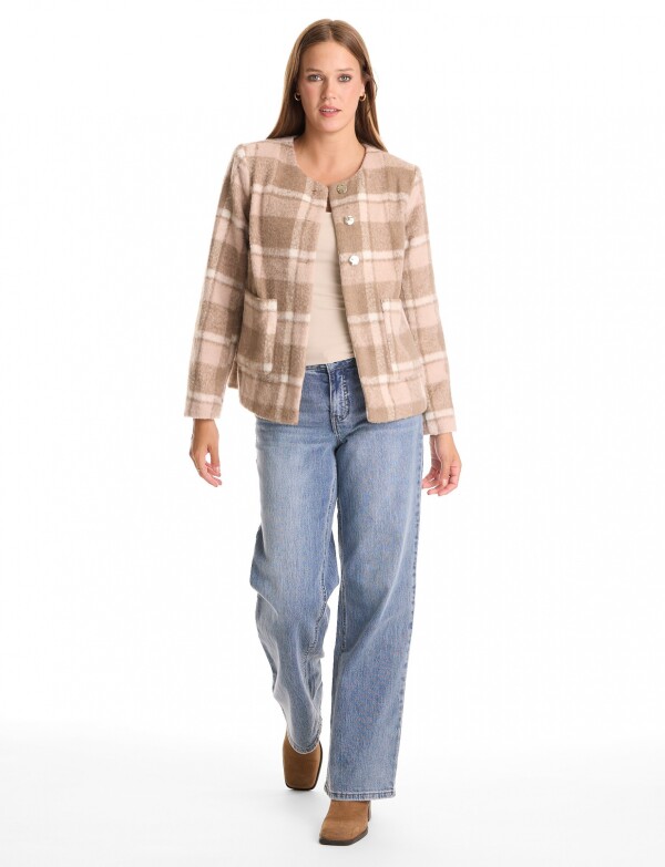 Chaqueta Cuadros & Botones Metálicos TOSTADO/MULTI