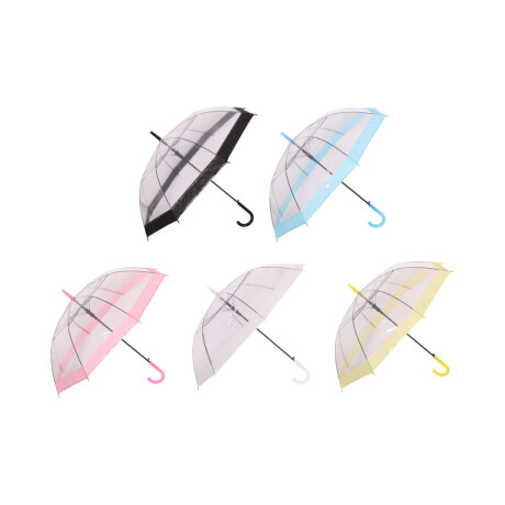 Paraguas transparente 95cm Amarillo
