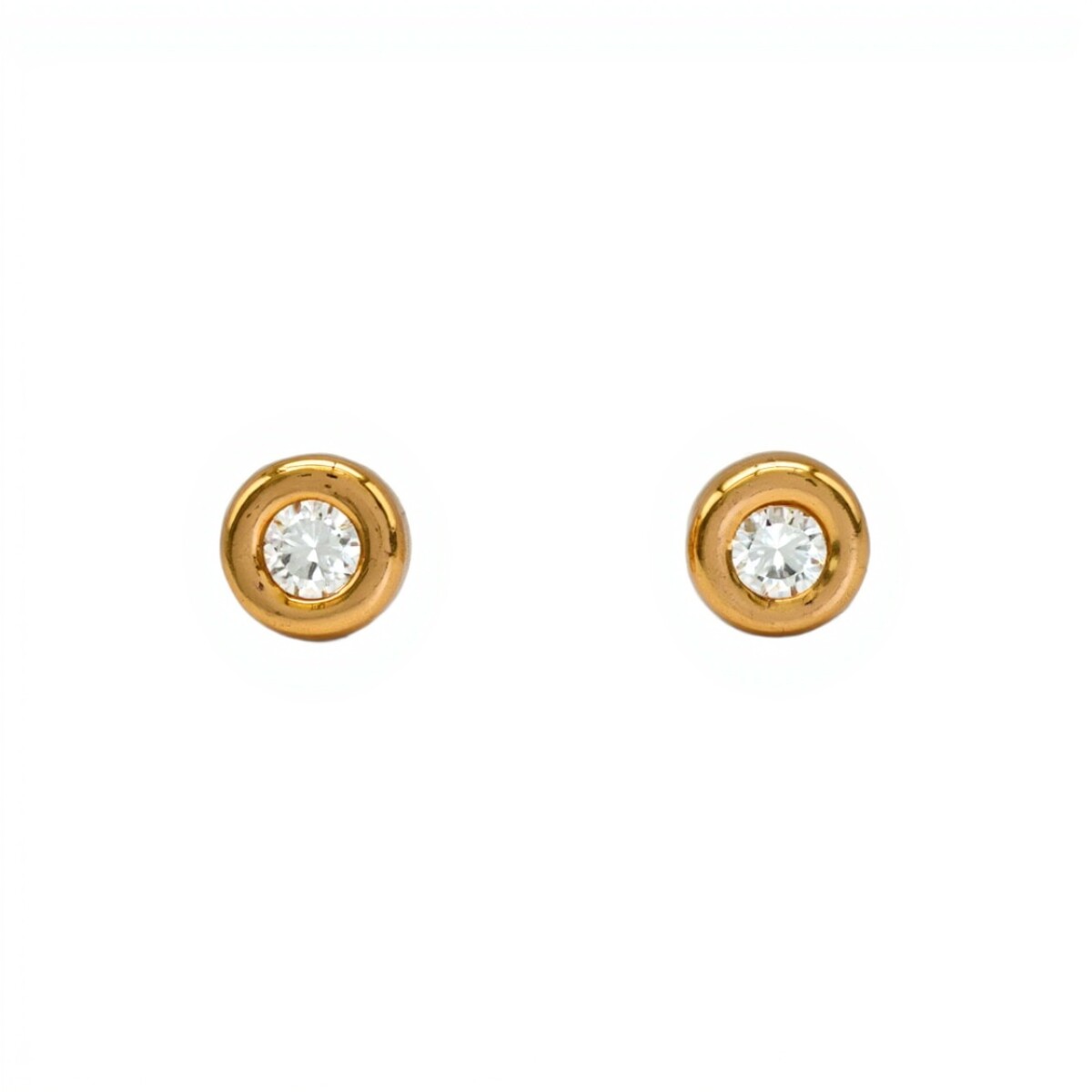 Caravanas Punto de Luz oro- Oro bajo - Zirconia - CA8176 - conpiedra 