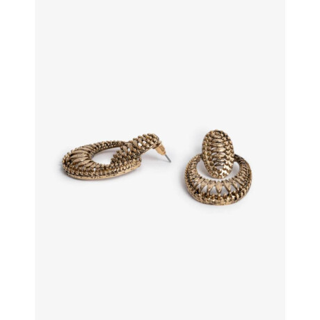 Aros Colgantes Cortos Antique Gold Dorado Antique Gold