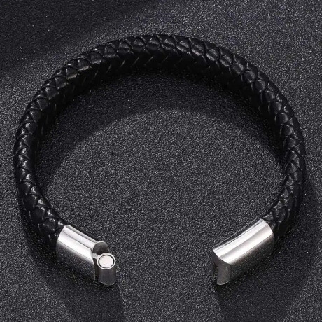 Pulsera cuerina negra soga Sc