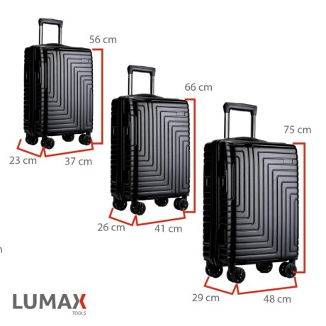 Set de 3 Valijas de Mano Rígidas Negro