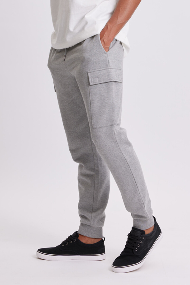 Pantalón deportivo jogger básico Gris Melange