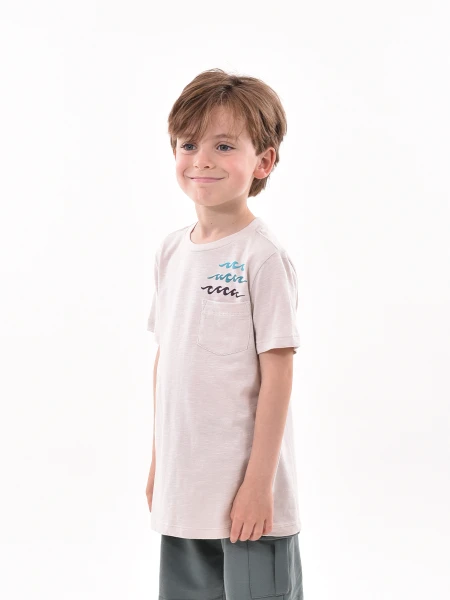 REMERA WILD WAVES GRIS CLARO