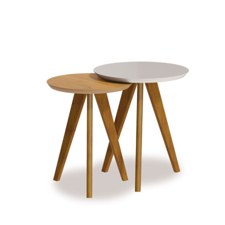 Mesas Laterales Classic - Duo Off White y Natural