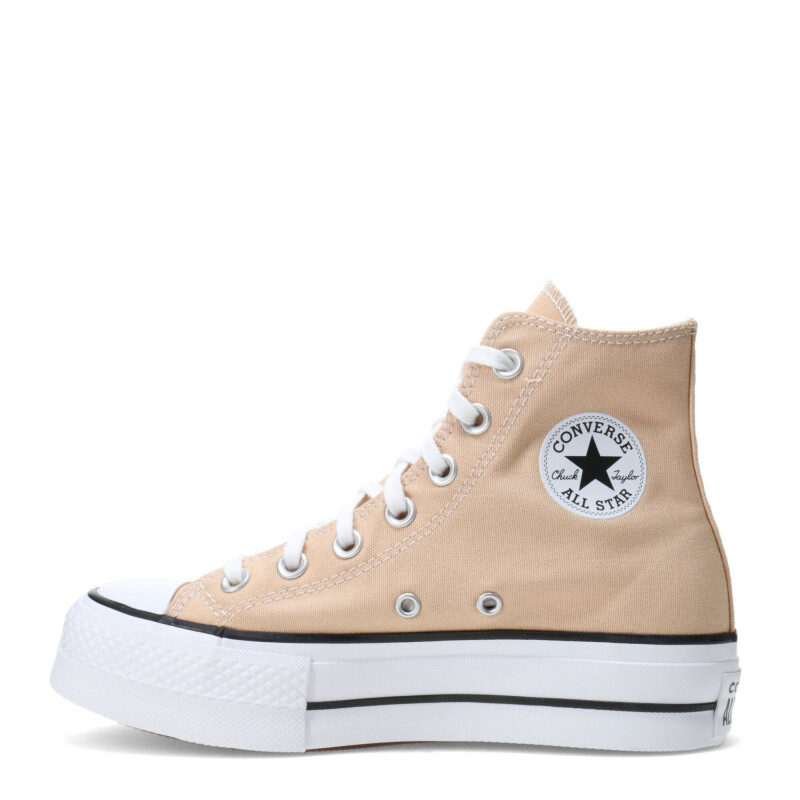 Championes de Mujer Converse Ctas All Star Lift Platform HI Beige - Blanco