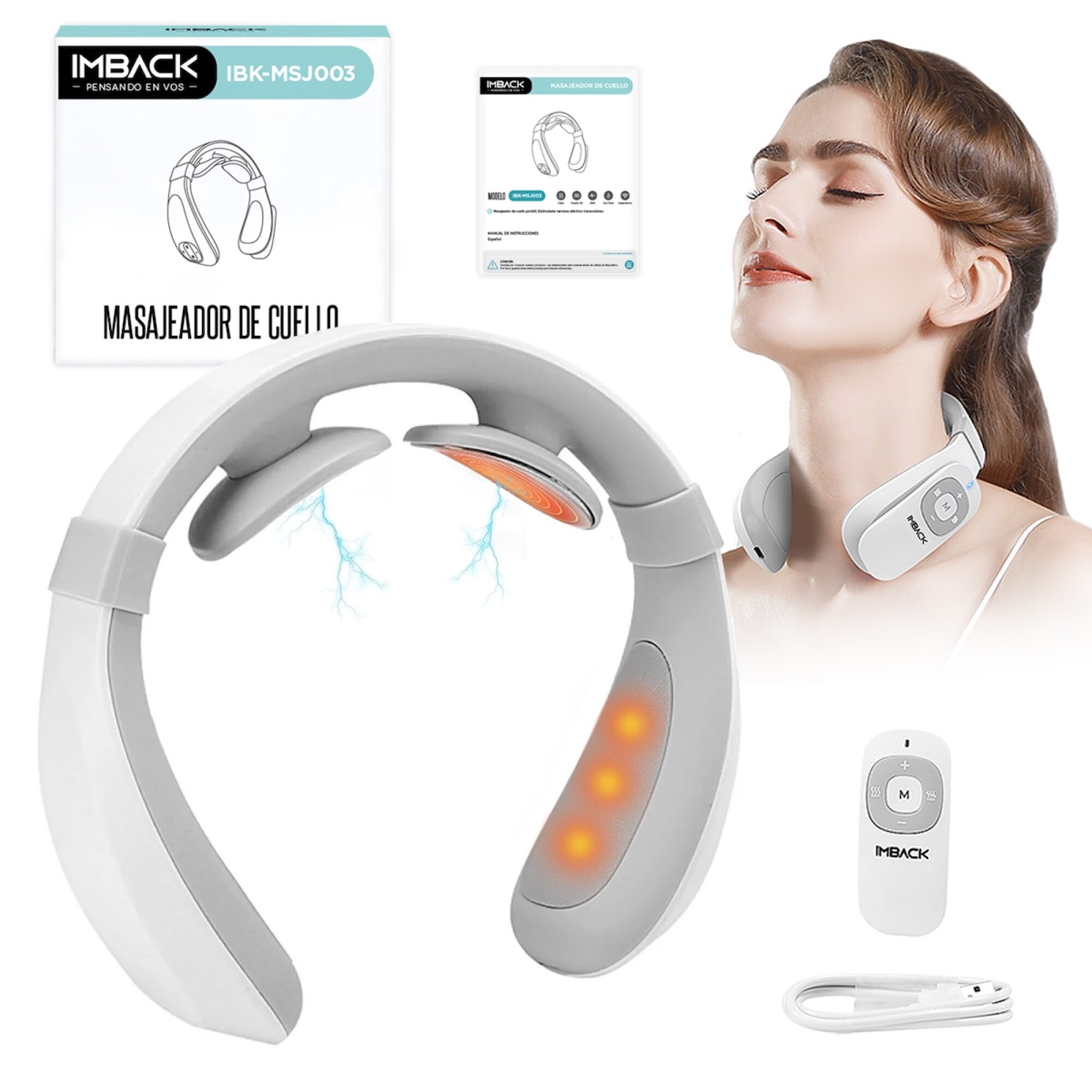 Masajeador Cuello Electrico Portatil Con Calor Estimulador