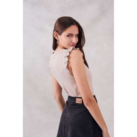 Musuclosa Manga Tablitas Lurex Crudo