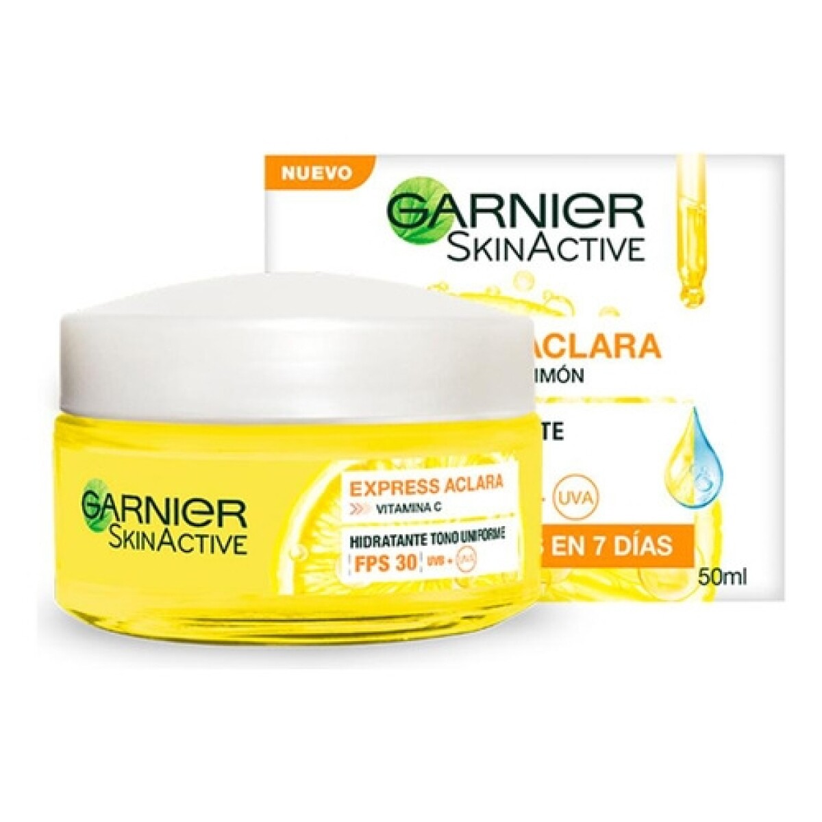 Crema facial Garnier Express Aclara FPS 30 con vitamina C 50ml 