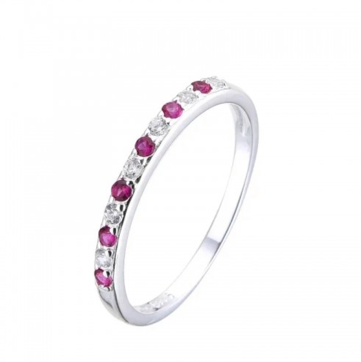 Anillo de plata 925 con circonias, MEDIO SIN FIN. 