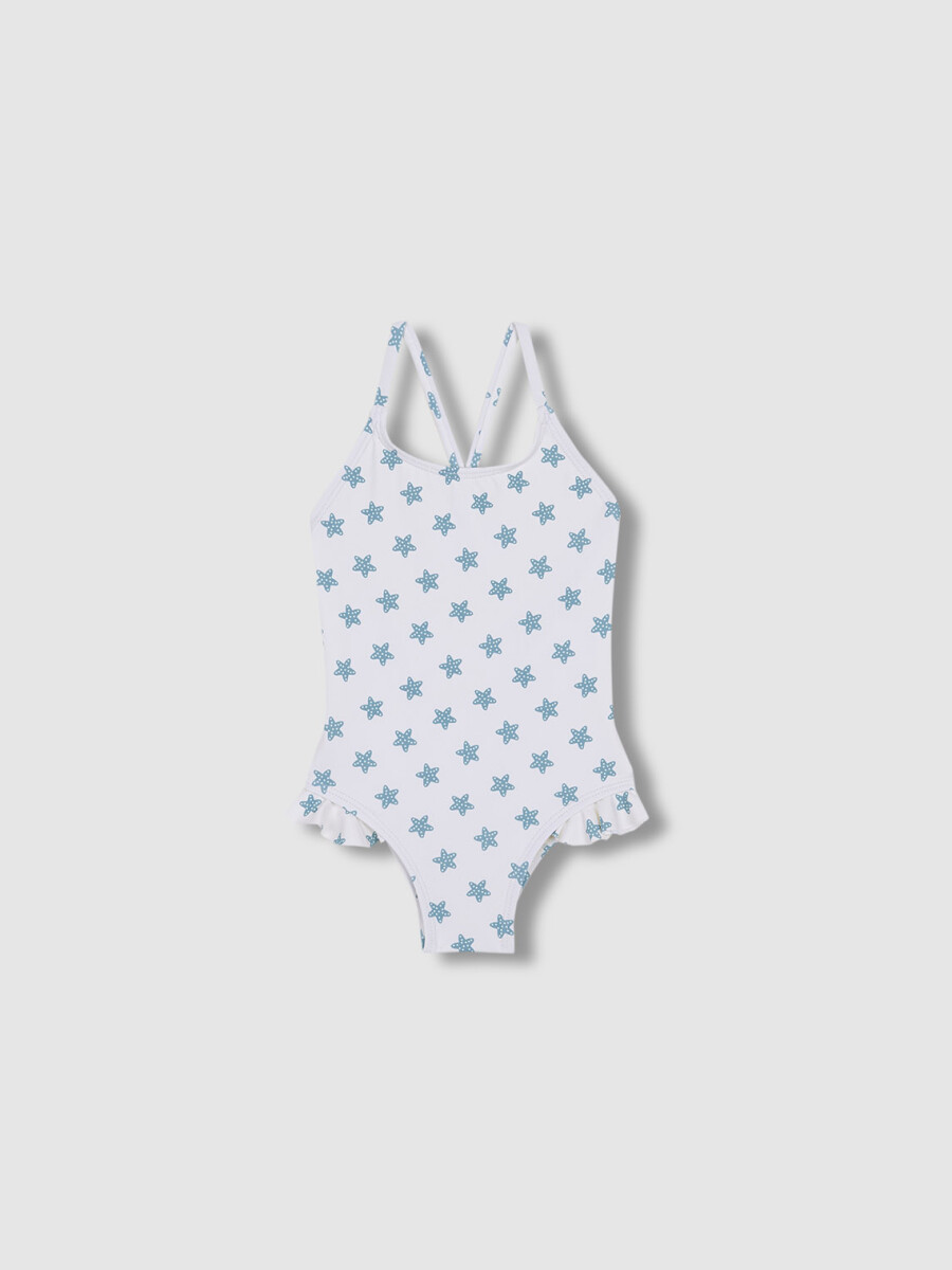 Traje De Baño Estampado Estrellas Blanco Roto