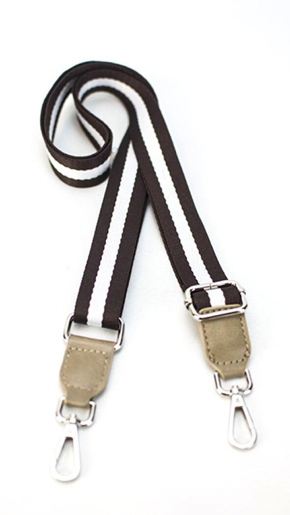 CORREA GALON PARA CARTERA CHOCOLATE CON NUDE