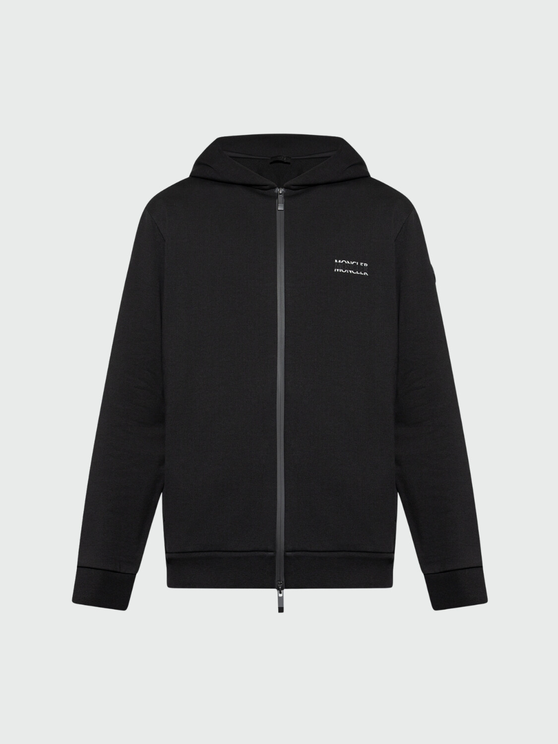 MONCLER - Campera de algodón suave con capucha Negro