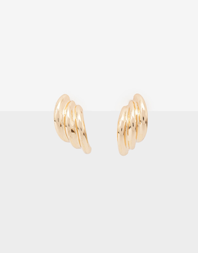 Aros Colgantes Cortos Metal Aros Colgantes Chunky Torzados - Dorado