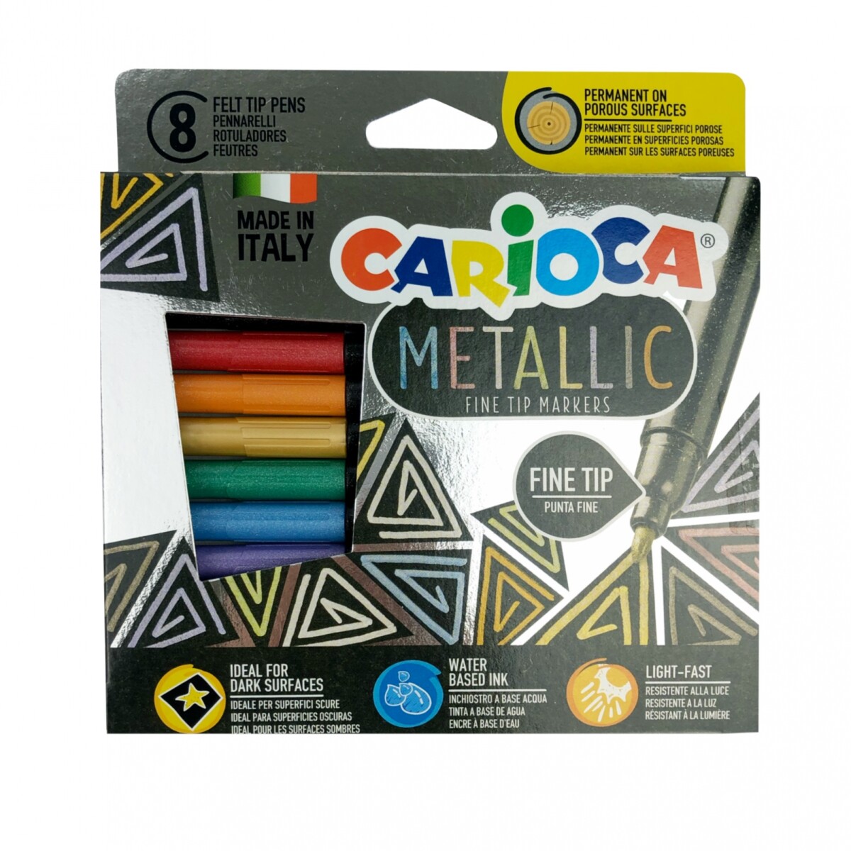 Marcador Carioca Metallic Fino x8 