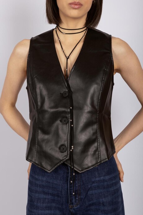 Chaleco Pu Negro