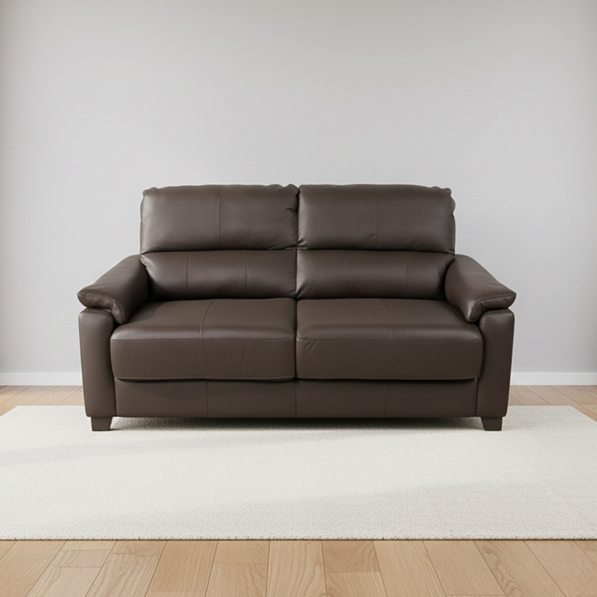 SOFA - 2 CUERPOS CUERO-100-NATURAL MARRON VENECIA CHOC. 