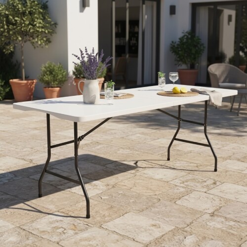 Mesa Plegable 180 Blanco Mesa Plegable 180 Blanco
