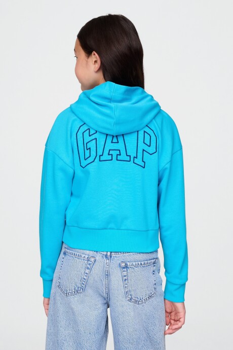 Canguro Con Cierre Niña True Cyan Blue 663