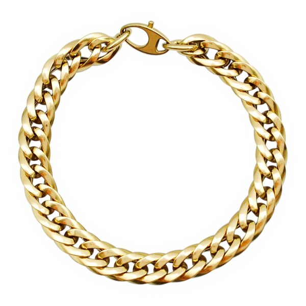 Pulsera Cubana Inflada -Oro bajo-Sin Piedra-PU8023 sinpiedra