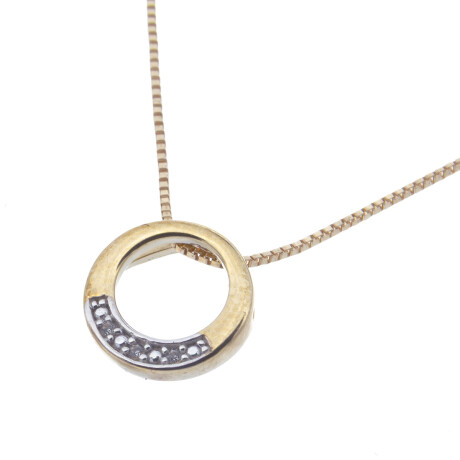 Conjunto de cadena y colgante de Oro 9 ktes y circonias Conjunto de cadena y colgante de Oro 9 ktes y circonias