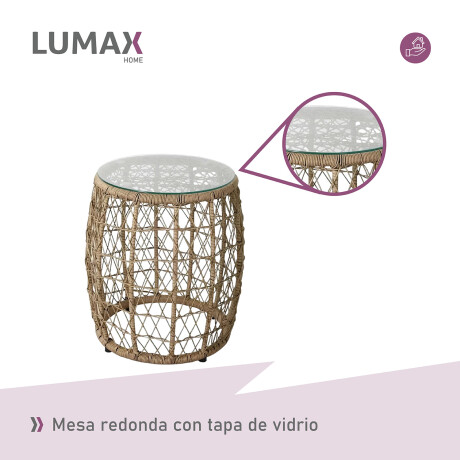 Juego De Jardin Rattan Lumax Exterior 2 Sillones + Mesa Gris