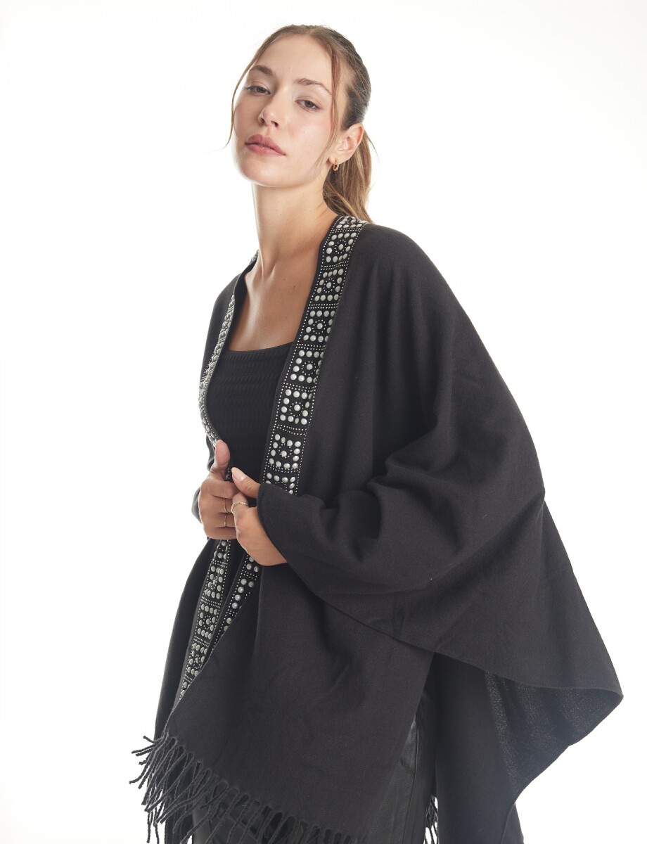 Ruana Perlas - Negro 
