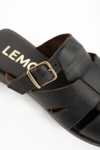 Zueco Cangrejera Cuero Chocolate