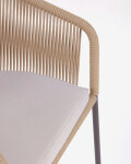 Silla Yanet de cuerda beige y patas de acero galvanizado