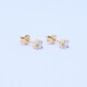 Caravanas oro 18k amarillo engarce 4 puntas con brillantes. Caravanas oro 18k amarillo engarce 4 puntas con brillantes.