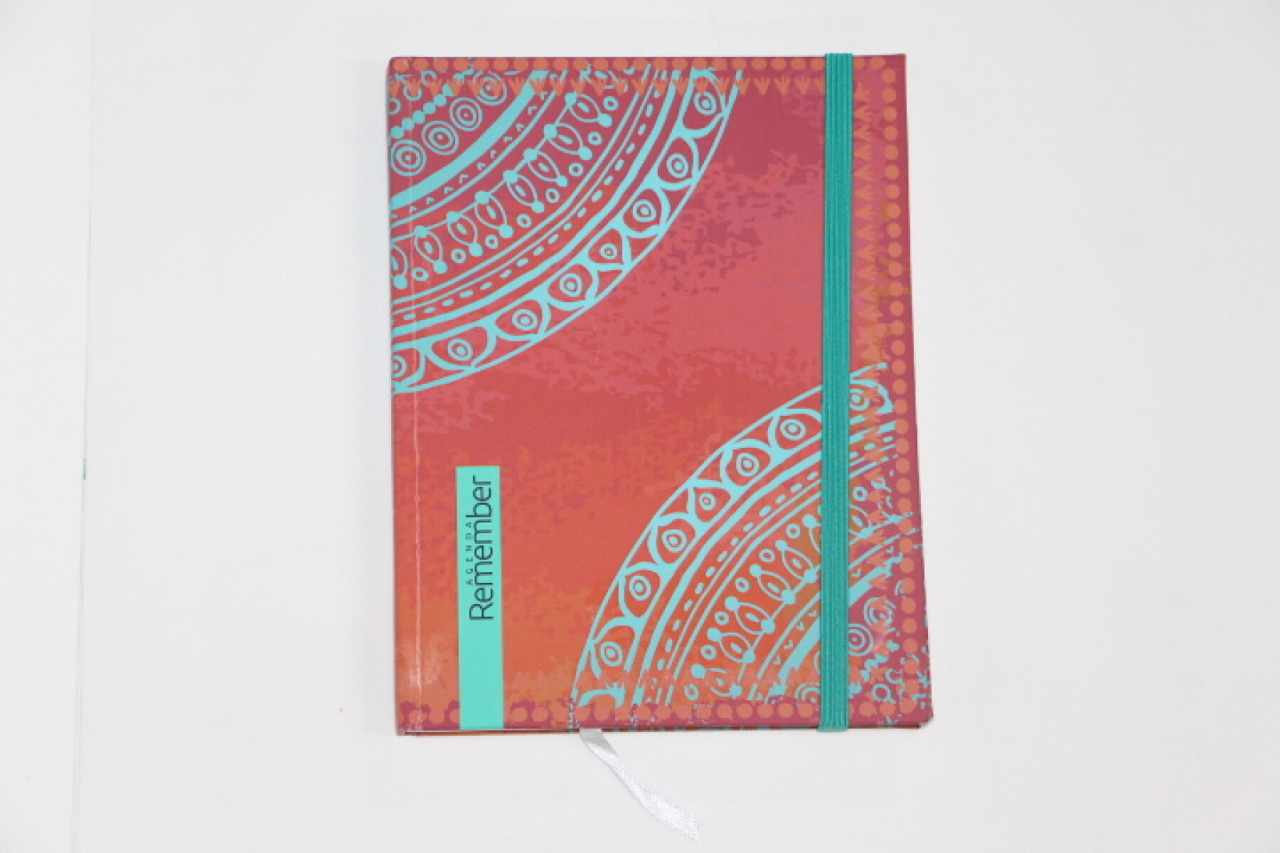 AGENDA REMEMBER SENIOR 1470 - TAPA MANDALA CELESTE Y FONDO ROJO 