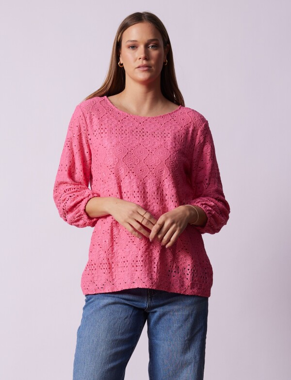 Blusa Broderie FUCSIA