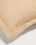Almohadón Rut de lino y algodón beige 45 x 45 cm