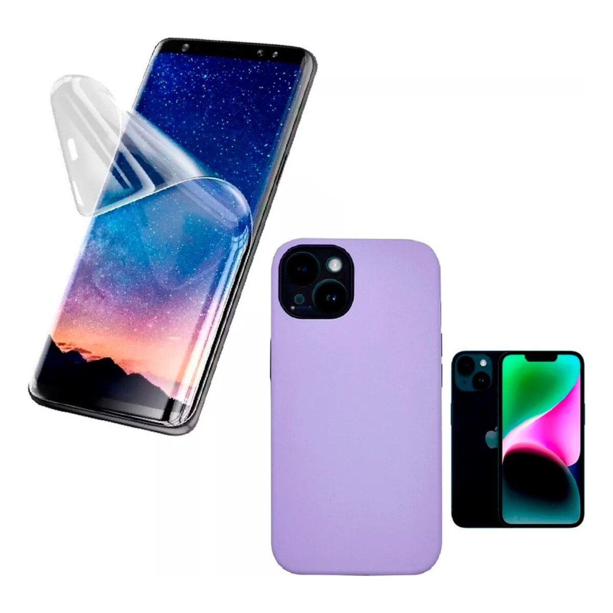 Carcasa Funda Protector + Hidrogel Simil Vidrio Para iPhone 13 