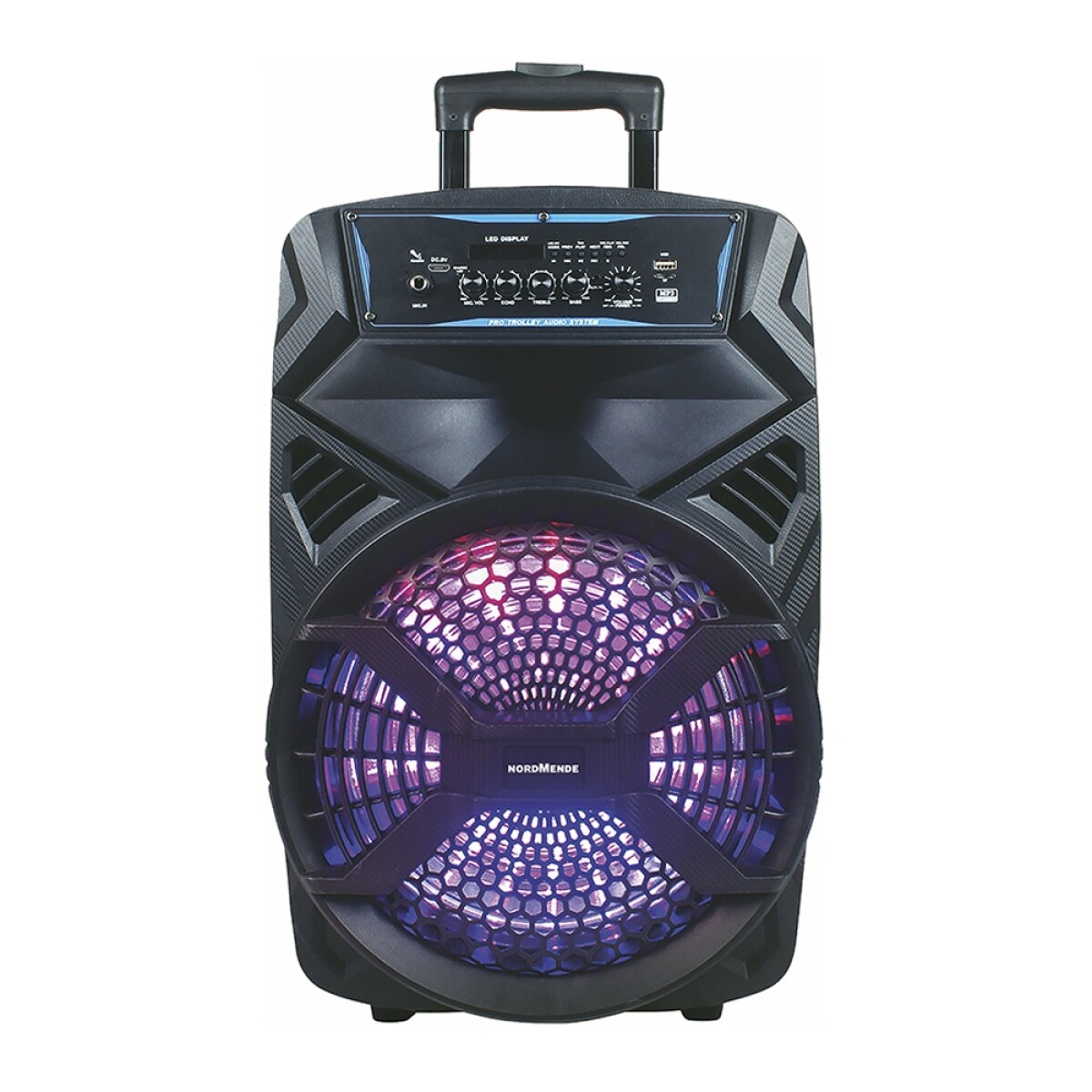 Parlante Activo 12" 1900W Micro Karaoke BT Luz Led Nordmende - Negro 