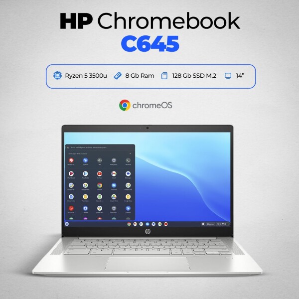 Notebook Laptop HP Chromebook C645 Ryzen 5 8gb Ram 128gb 14¨ Variante Color Gris